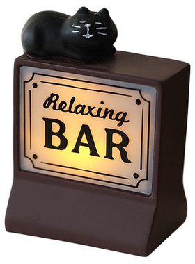 日式咖啡店猫咪酒吧小夜灯