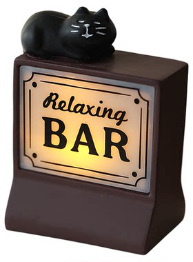 日式咖啡店猫咪酒吧小夜灯