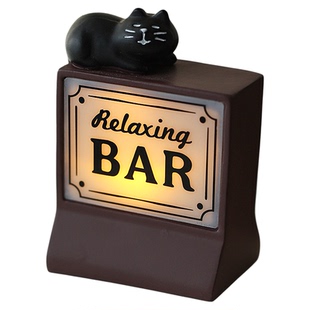 小日子不翻篇 日式咖啡店猫咪酒吧小夜灯礼物复古桌面装饰摆件