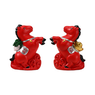 马年马上有钱企业年会伴手新年礼品精品文创吉祥物摆件可定制LOGO