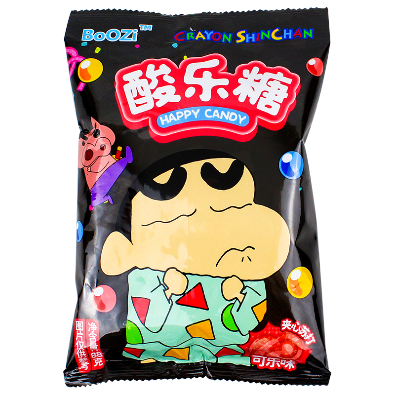 蜡笔小新夹心爆酸糖果乐糖学生党上班提神超酸果味零食巨酸柠檬味