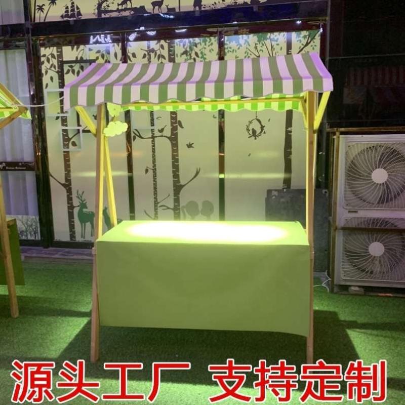户外箱体展示架集市摊位木移动摆摊夜市花车布艺创意防腐木售卖车