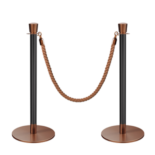 君铎 高端皇冠玫瑰金礼宾柱酒店挂绳一米线栏杆迎宾杆围栏桩铸铁