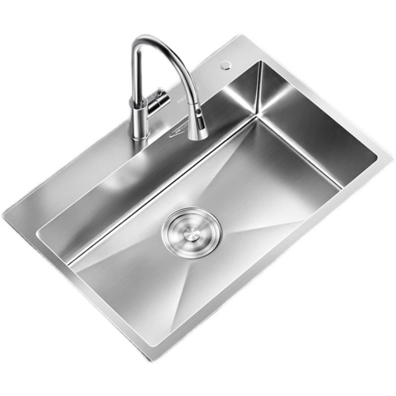 HIGOLD/悍高水槽厨房手工单槽304不锈钢洗菜盆洗碗池大单盆洗碗槽