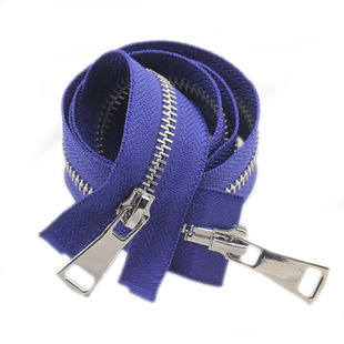 优质双向开尾拉链外套皮衣5号金属铜羽绒服自锁头长拉丝黑色练条