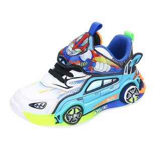 男宝二棉鞋发光软底小男孩加绒鞋子儿童亮灯运动鞋轻便男童发光鞋