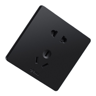 公牛黑色插座开关面板g12斜五孔16a正品二开多控双控