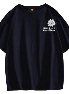 夏季新款雏菊花ins情侣装圆领T恤