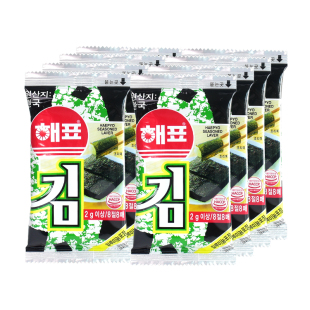 韩国海牌海苔24包零食大礼包芥末味即食儿童寿司包饭烤紫菜片零食