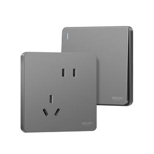 德力西开关按钮面板灯开关家用单开三四开单双控双联墙壁暗装插座