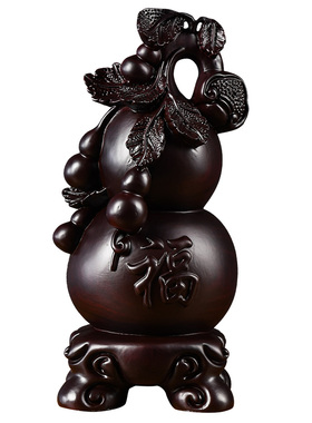 黑檀雕刻福禄葫芦黑檀送礼