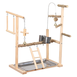 鹦鹉桌面站架站杆玄凤牡丹和尚小太阳训练实木中小型鸟花椒木磨爪