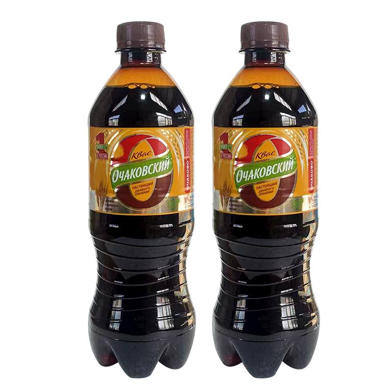 俄罗斯进口欧奇可娃牌格瓦斯500ml/瓶便携装液体面包双重发酵饮料