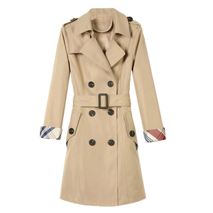 新款2026中长款春装显瘦风衣女外套小个子修身韩版大衣春秋季收腰