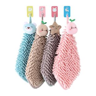 达福芮雪尼尔挂式吸水加厚擦手巾厨房毛巾速干卫生间可爱抹布1只