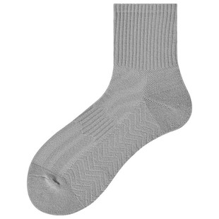 佐印袜子男士春夏纯棉纱线毛巾底篮球吸汗防臭中筒袜白色男生长袜