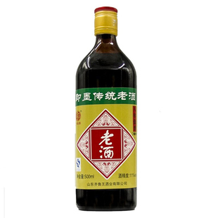 齐鲁老酒即墨黄酒八年陈酿瓶装半甜型月子酒阿胶固元膏药引子用酒