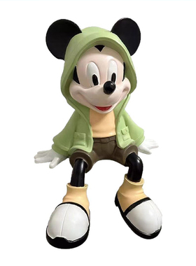 米奇坐姿摆件客厅电视柜装饰入户玄关酒柜高级感小众手办轻奢欢迎