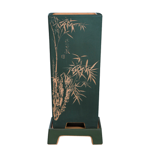 大德号宜兴陶瓷紫砂四方形花盆透气蓝草蕙兰盆景悬崖老桩专用花盆