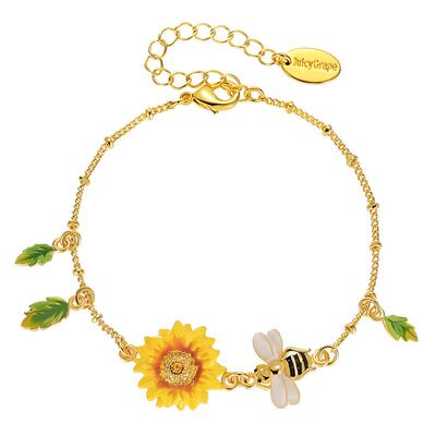 JuicyGrape手绘珐琅向日葵手链