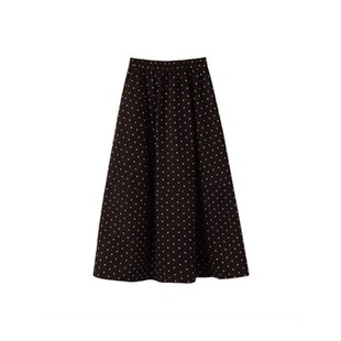 加绒波点灯芯绒咖棕色半身裙冬装大码女小个子长裙梨形伯克利裙子