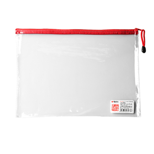 晨光考试袋透明拉链式文件收纳袋a5资料袋a4考试专用袋子学生用高考中考可带进考场红色拉边式文具袋考试笔袋