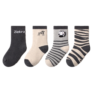 喜得瑞儿童袜子秋冬纯棉加厚保暖婴儿加绒松口毛圈袜男宝宝中筒袜