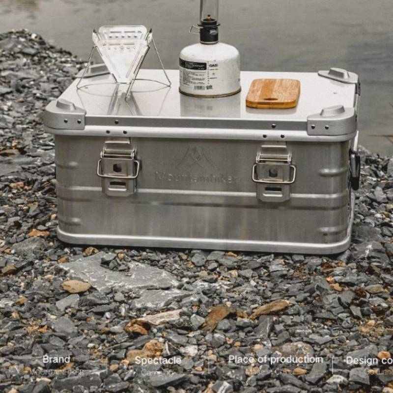 山之客户外露营收纳箱铝合金箱大容量汽车车载后备用储物金属箱