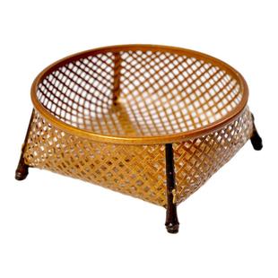 手工竹编竹篮子收纳筐桌面收纳竹筐篓子竹编篮子家用茶点篮茶具