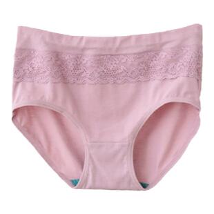AB内衣正品弹力纯棉蕾丝抗菌平角裤女士中高腰收腹型内裤女0116