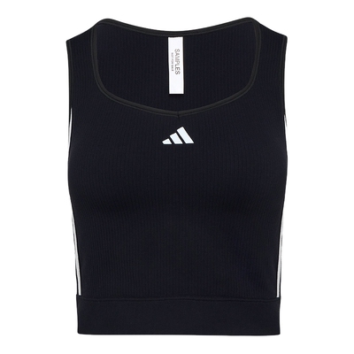 adidas阿迪达斯女凉感无缝一体织修身训练健身运动无袖背心LF0064