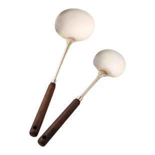 木柄不锈钢蘑菇铲大小号家用厨房长柄防滑锅铲炒勺铁铲炒菜不粘锅