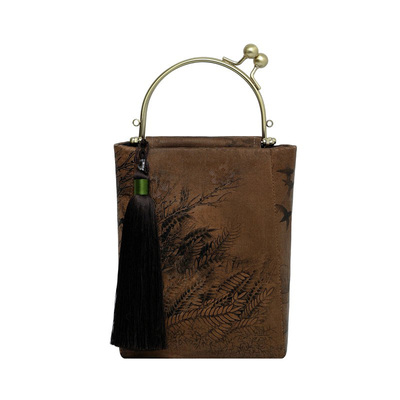 雅集手包带流苏圆环手拎包