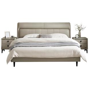 政府补贴全友家居主卧室大床高端大气软包真皮悬浮床1米8双人床