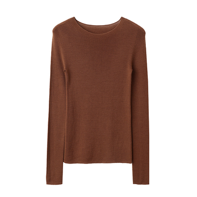 扬子纱无缝圆领超细羊毛打底衫女