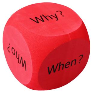 儿童骰子玩具英语疑问词课堂教学教具扔色子家庭游戏大号创意早教