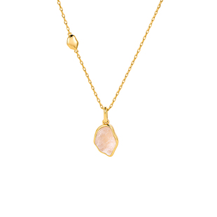 Amber Lollipop天然粉水晶项链女小众轻奢不规则宝石吊坠百搭颈链