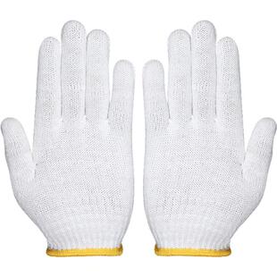 手套劳保耐磨工作纯棉加厚白棉纱棉线尼龙劳工劳动工人男工地干活