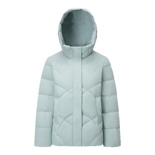 千仞岗2025秋冬新款羽绒服短款连帽保暖通勤简约纯色休闲外套女款