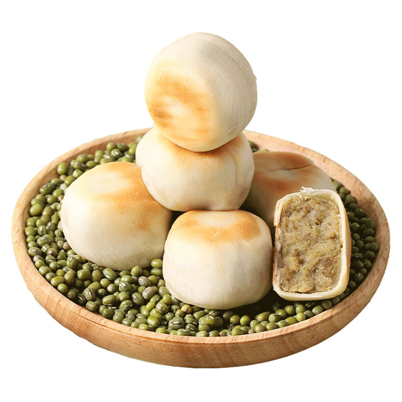 麦小白冰皮绿豆饼老式传统糕点