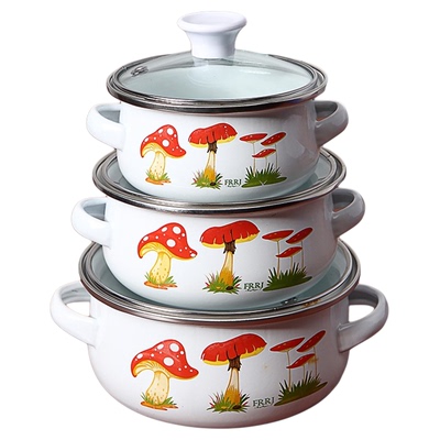 芙蓉润家食品级儿童迷你搪瓷汤锅