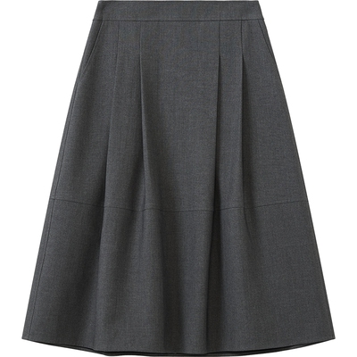 播复古时髦中长款百褶裙女秋冬法式气质半身裙DDS4BD5303