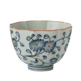 仿古青花汝窑品茗杯|复古亚青釉下彩小茶杯家用中式陶瓷功夫茶具