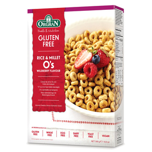 ORGRAN无麸质gluten free树莓谷物圈素食早餐冲泡即食防过敏麦圈