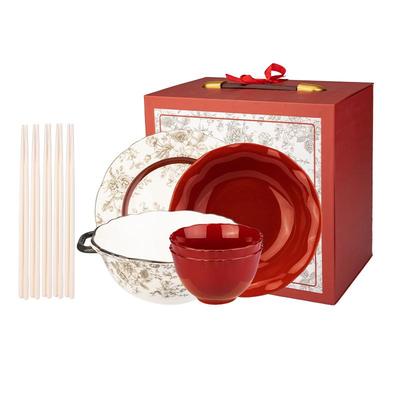 摩登主妇玫瑰假日餐具套装碗礼盒