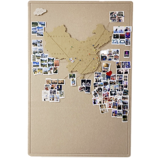 毛毡地图旅游照片墙软木板旅行足迹展示墙网红打卡记录装饰板墙贴