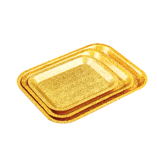 亚克力金色托盘长方形餐厅ktv酒店水杯茶盘金丝色家用糖果水果盘