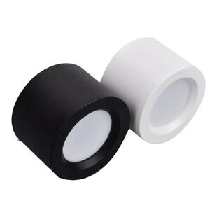 超薄明装筒灯led 免开孔吸顶吊线杆射灯黑色天花板圆形外装走廊12