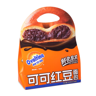 鲜尝厚买可可红豆面包阿华田夹心面包早餐下午茶糕点心休闲零食品