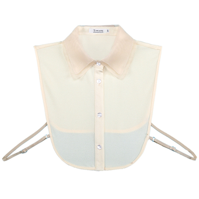 悠美瑞原创杏色欧根纱假领